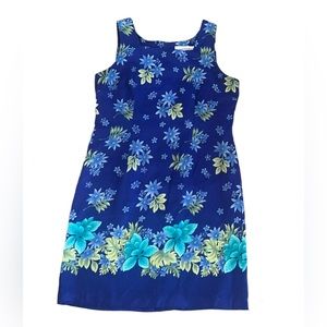 Vintage Sag Harbor Floral Abstract Sleeveless Sheath Dress